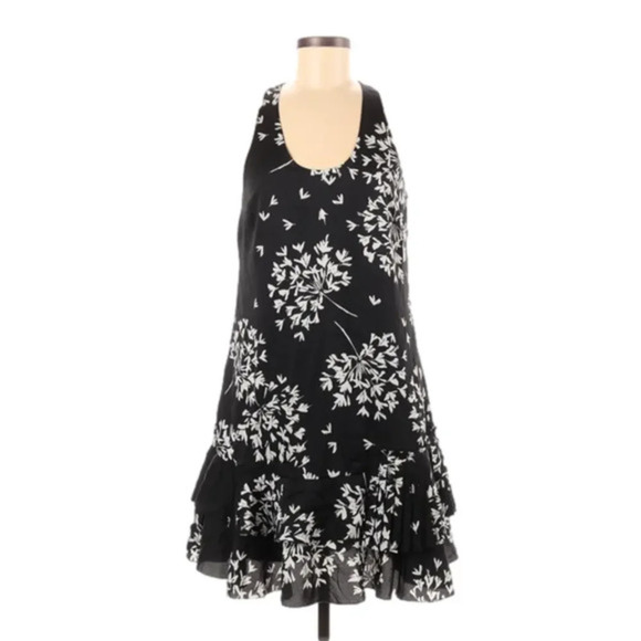 Banana Republic Floral Racerback Sleeveless Pleated Hem Drop Waist Dress Sz 2 - Picture 2 of 12